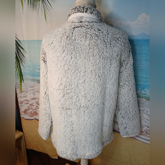Cuddle duds Women's Gray Sherpa Lounge Jacket Size Small - Picture 5 of 8